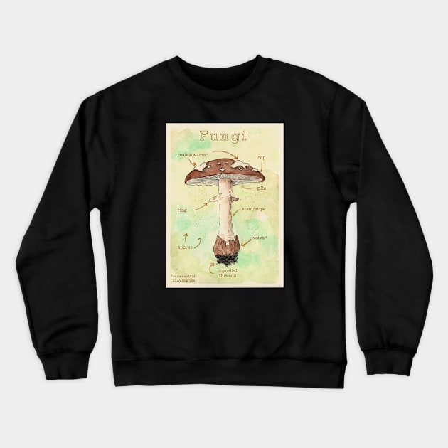 vintage fungi poster Crewneck Sweatshirt by svenj-creates